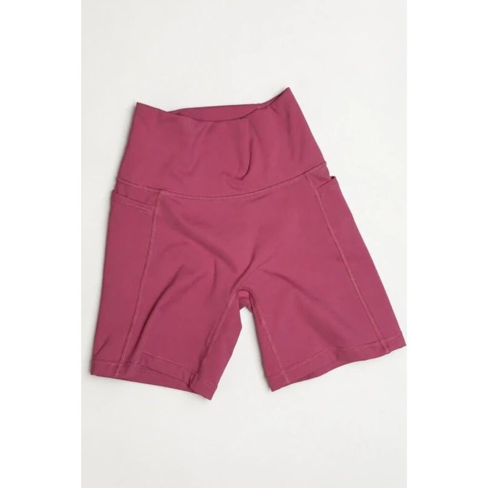 LSKD Mauve Pink Fusion Ultra High-Rise 6" Bike Short with Pockets Size XS